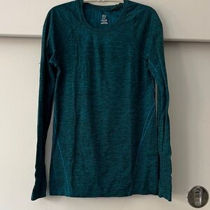 H&M Teal space dye Performance Long-Sleeve Top